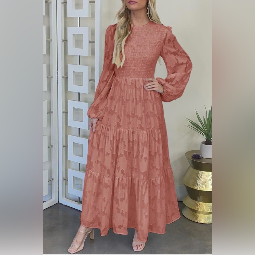 Chic Long Sleeve Dusty Rose/Mauve Dress